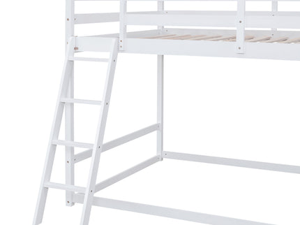 Bunk Bed With Ladder, Slide, And Shelves Pine Wood