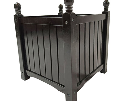 Outdoor Square Flower And Herb Pot For Garden, Porch And Patio Outside Plant And Vegetable Container, Planter - Black