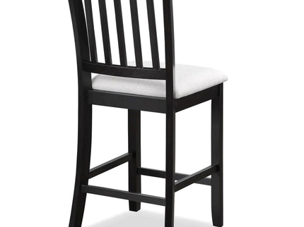Transitional Rubberwood Dining Room Chairs (Set of 2) With Slatted Back - Black