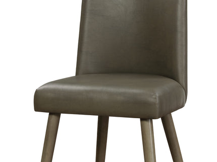 Waylon - Synthetic Leather Side Chair (Set of 2) - Gray / Oak