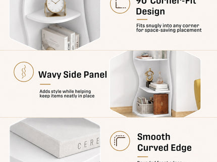 5 Tier S - Shaped Corner Shelf For Living Room