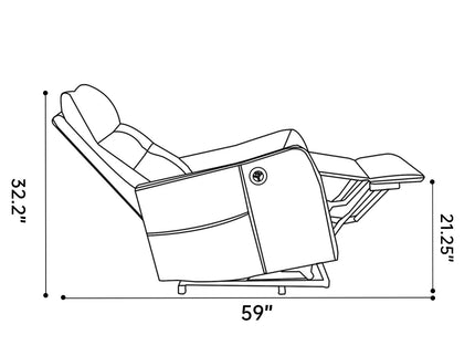 Single Motor Power Lift Recliner Chair With Massage And Heat, USB For Charging - Brown