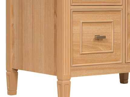 Bathroom Vanity With Sink, Flip Drawer & Adjustable Shelf - Natural