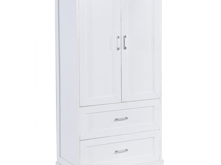 Tall Bathroom Storage Cabinet With 2 Doors And Drawers, Adjustable Shelf