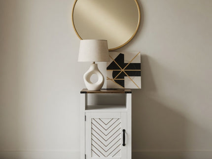 Farmhouse Nightstand With Charging Station & Storage