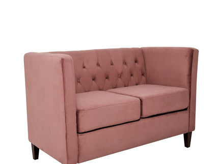 Button Tufted Loveseat, 2 Seater With Square Arm Couch For Living Room