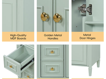 Bathroom Vanity With Sink, 3 Drawers & 2 Soft-Close Doors