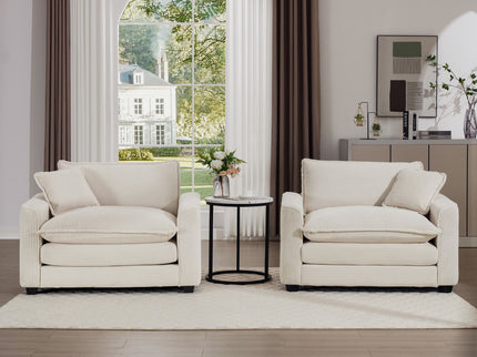 Modern Classic Fabric Single Chair Deep Seat Sofa With Pillow