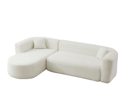 L - Shape Boneless Cloud Couch With 2 Throw Pillows For Living Room
