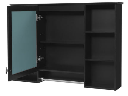 3 In 1 Modern Bathroom Mirror Cabinet With Adjustable Shelf, Soft Close Door, High Definition Mirror & Towel Bar