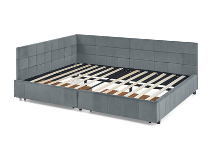 Elegant Storage Upholstered Tufted Bed Frame With Backrest And Armrests