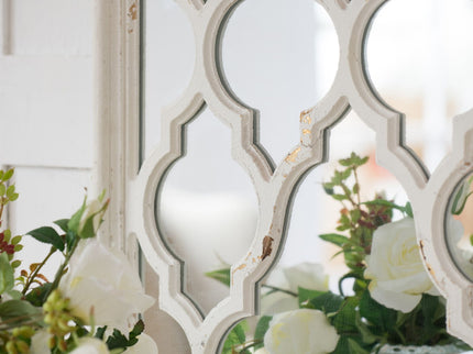 Distressed Floor Mirror, Full Body Mirror For Bathroom Bedroom Living Room - White
