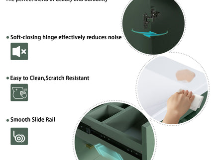 Bathroom Vanity With Sink, Storage Cabinet, Freestanding Set With 3 Drawers & Soft Closing Doors