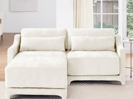 Stylish Sofa With Ottoman And Lumbar Pillows, Ergonomic Design
