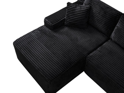 Cloud Modular Sectional Sofa Couch With L-Shape Chaise, Upholstered Couches For Living Room - Black