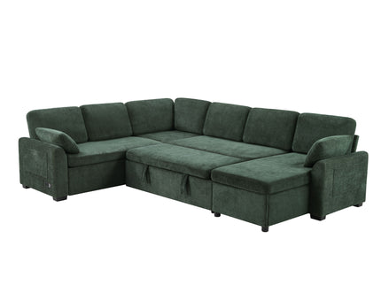 Convertible U-Shaped Sectional Sofa Bed With Reversible Chaise