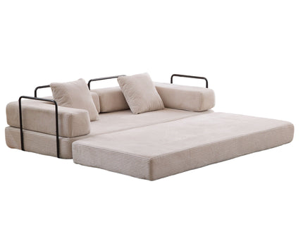 Floor Couch, Convertible Floor Sofa Bed With Pillow Back Support Armrest