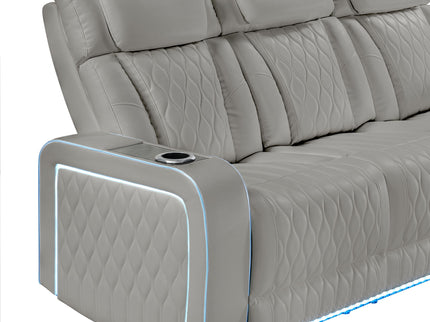 Electra - Power Reclining Sofa With Power Headrests, Drop Down Table, Reading Light, Massage, LED Lighting And USB Control