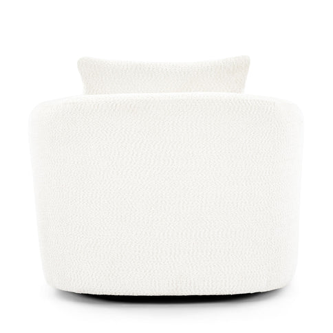 360° Swivel Barrel Sofa Chair With Throw Pillow, Upholstered Accent Chair