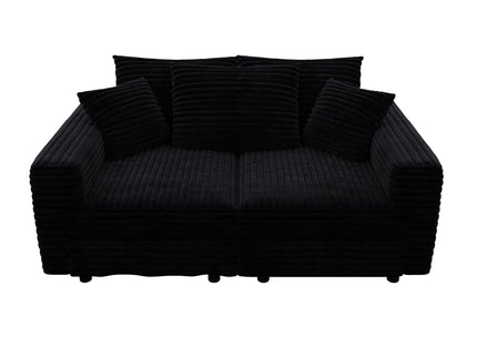 Convertible Deep Seat Sofa With Soft Pillows And Ottomans