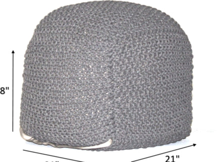 Semi Rounded Pouf, Cable Knitted, Perfect Seating