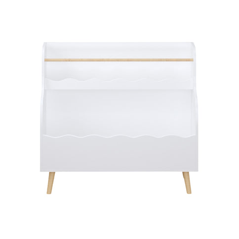 Kids Bookcase, Children Book Organizer Toy Storage Cabinet - White