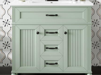 Bathroom Vanity With Sink, Flip-Out Top Drawer, Soft Close Doors, 2 Storage Drawers