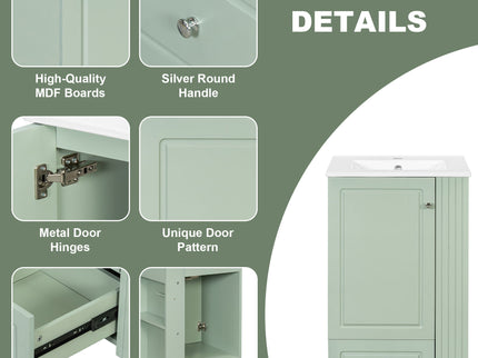 Modern Freestanding Bathroom Vanity With Sink, Soft-Close Drawer, Towel Bar