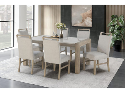Vanilla - Real Marble Dining Table - Beige / Light Natural