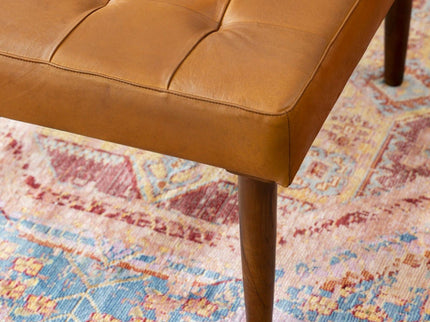 Mark - Tufted Square Genuine Upholstered Ottoman