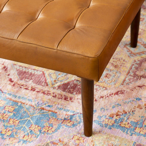 Mark - Tufted Square Genuine Upholstered Ottoman