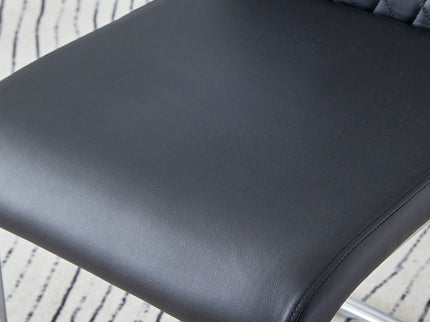 Modern Dining Chairs With Padded Seat, Metal Legs