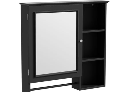 Wall Mounted Bathroom Storage Cabinet, Medicine Cabinets With Large Mirror Door, Adjustable Shelves And Three Open Storage Levels(Not Include Bathroom Vanity)