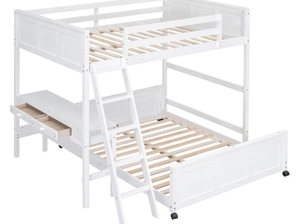 Full Over Full Bunk Bed With Desk