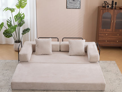 Floor Couch, Convertible Floor Sofa Bed With Pillow Back Support Armrest