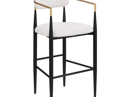 Upholstered Bar Stools With Backs For Kitchen Island (Set of 2) - Beige