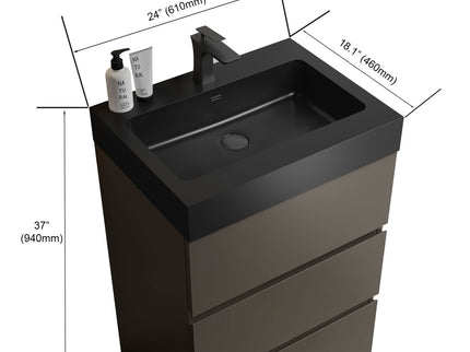Alice - Bathroom Vanity With Sink, Large Storage Freestanding Bathroom Vanity For Modern Bathroom, One-Piece Sink Basin Without Drain And Faucet