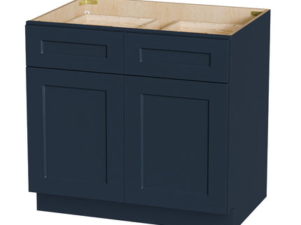 Shaker Base Cabinet With Doors, Soft Close Hinges, Adjustable Shelf, Bathroom Storage Unit - Navy Blue