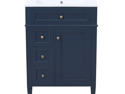 Bathroom Vanity With Top Sink, Storage Cabinet With 2 Drawers And Tip-Out Drawer