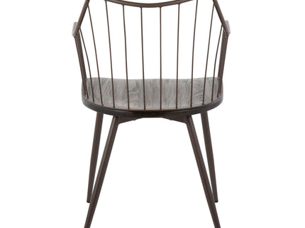 Winston - Farmhouse Style / Dining Chair - Brown / Dark Walnut
