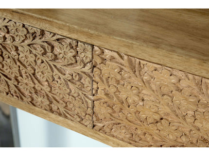 Harmony - 2 Drawer Table With Sled Base In Tones Accents - Natural