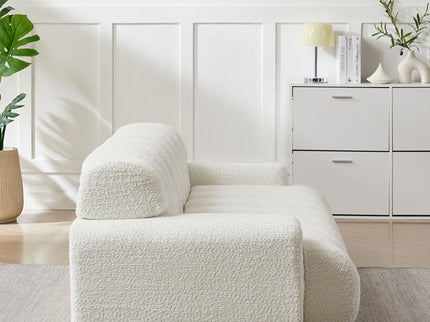 Cloud Series Minimalist Button Tufted Square Arm 3 Seater Sofa