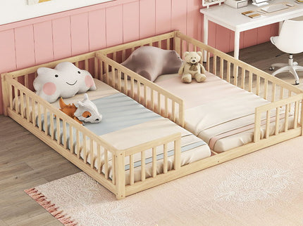 Double Floor Bed With Fence, Guardrails, Without Door