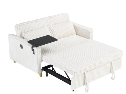 Pull Out Sofa With Movable Tabletop And USB Ports