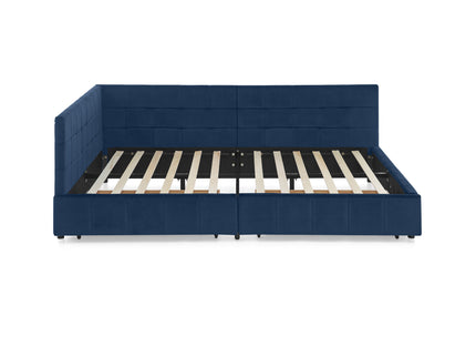 Elegant Design Storage Upholstered Tufted Bed Frame With Backrest And Armrests