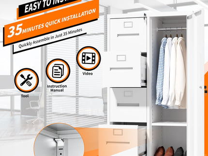 Storage Vertical Filing Cabinet With Lock