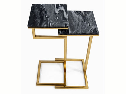 Chamblee - 2 Piece Square Nesting C - Table Set - Gold / Black