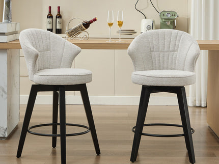 Wing Back Swivel Bar Stools (Set of 2)