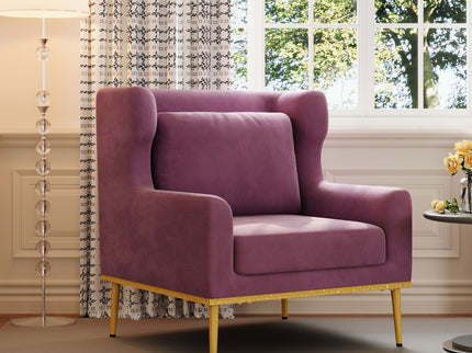 Elegant Curved Armrest Accent Armchair