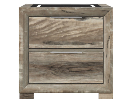Callisie - Nightstand With Wireless Charging Top - Brown